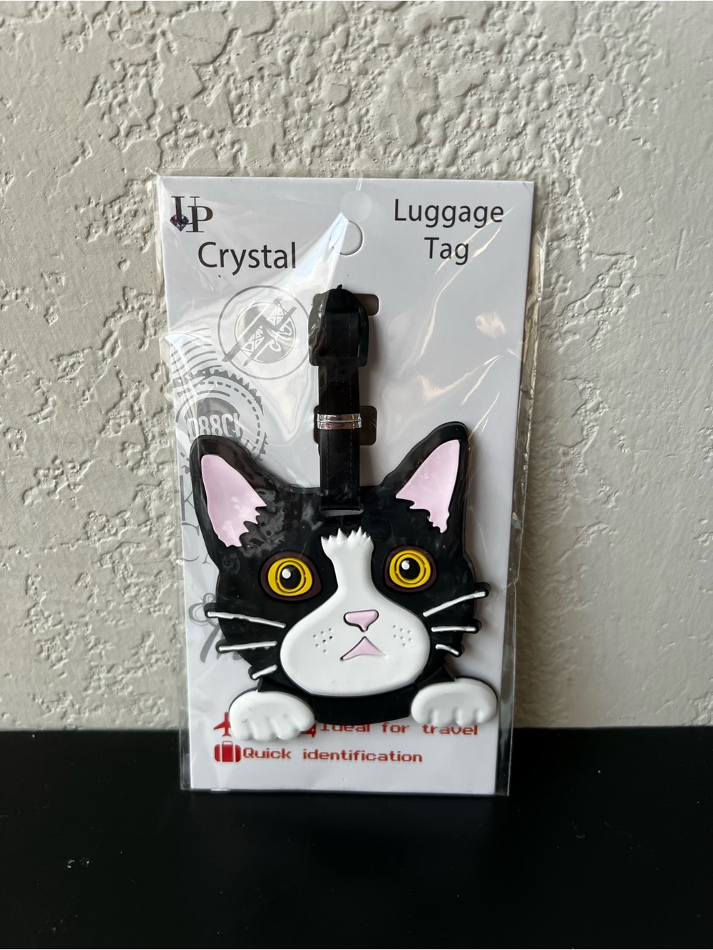 Black & White Tuxedo Cat Luggage Tag - NWT